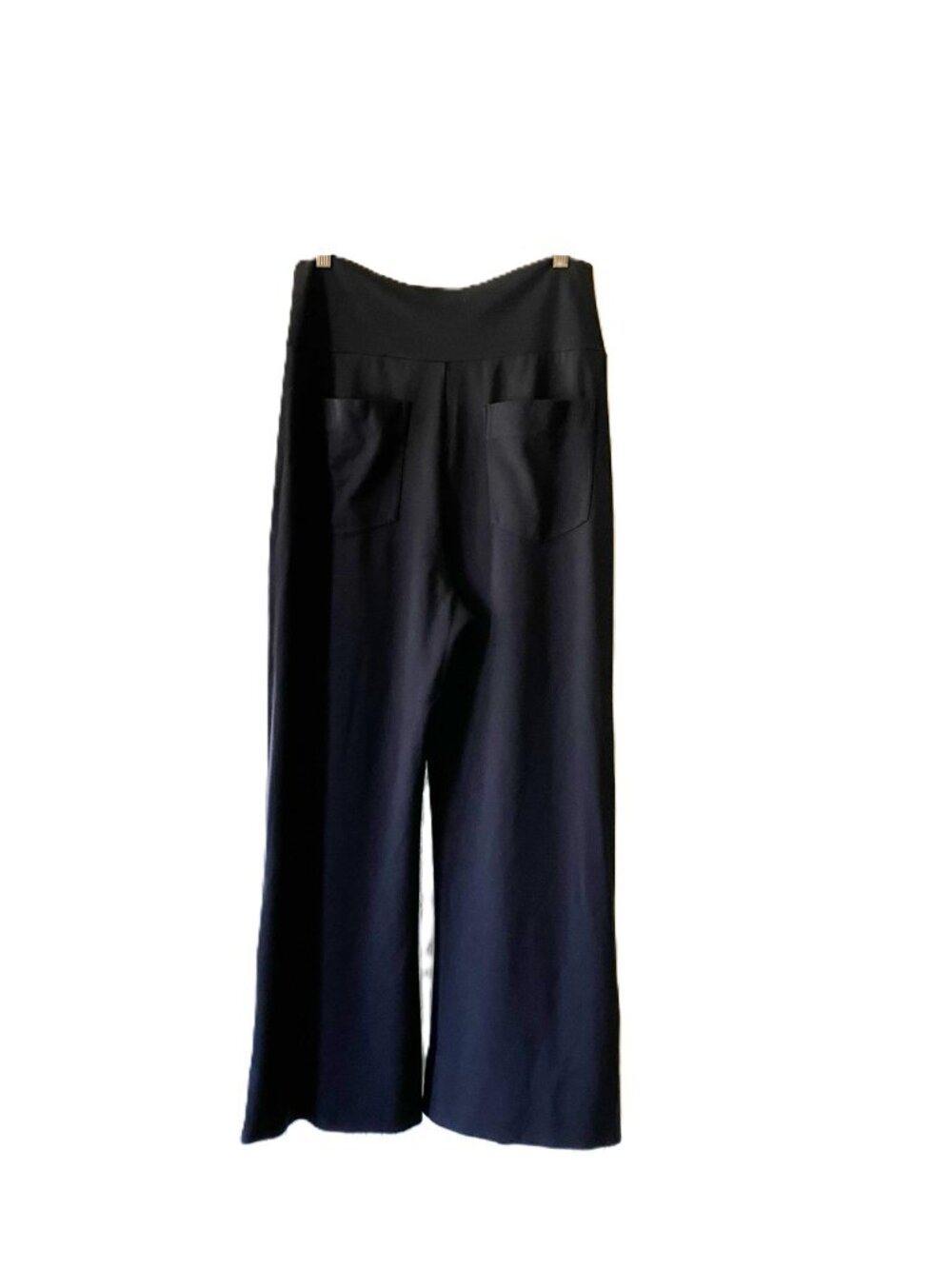 Cabi Black Snap Button Side Vent Wide Leg Knit Pants Medium Style 5867 - Picture 2 of 15